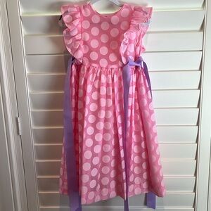Pink polka dot dress size 6